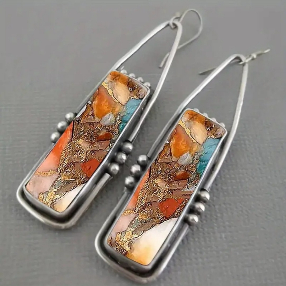 NEW Amber Vintage Dangle Earrings